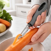 Aardappelschiller met oogverwijderaar, draaibare mesjes, roestvrij staal, dubbelzijdig, keukengadget, groothandel, bulk