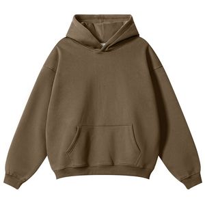 Sudaderas con capucha de gran tamaño de algodón pesado con estampado de lavado ácido de lujo Logotipo personalizado Patrón sólido Temporada de invierno Sudadera con capucha de lana Sin cuerda - Product Image 1