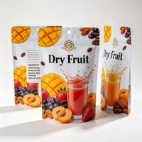 Op maat gemaakte digitaal bedrukte vochtbestendige staande zakjes voor gedroogd fruit, 120g 200g 500g, met ziplock en transparant venster