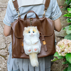 DUPAN Portachiavi in Peluche Morbido a Forma di Gatto Seduto, Ciondolo Fatto a Mano, Charm per Borse per Uso Quotidiano - Product Image 4