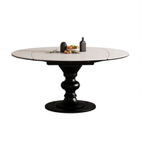 Table à manger extensible en bois massif de style chinois moderne avec 4 chaises, plateau en pierre durable, mobilier de maison pour usage hôtelier