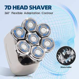 Kit de Afeitadora Eléctrica 5 en 1 Impermeable para Hombre, IPX7, Afeitadora Rotativa Húmeda y Seca con Triple Cuchilla para Uso Corporal y Aplicaciones en Autocaravanas - Product Image 6