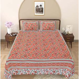 Brown Floral Printed <b>King</b> <b>Size</b> Double Bedsheet with 2 Pillow Covers (ADB1463) 3 4 6pcs Set for Home Use Flat Bed <b>Sheet</b> Type - Product Image 2