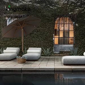 كرسي حمام سباحة خارجي من الخشب الصلب مقاوم للماء، سرير استلقاء للحدائق والشرفات، أريكة شمسية، سرير نهاري للاستخدام الخارجي - Product Image 4