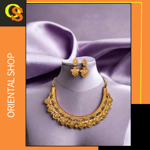 ชุดต่างหูสร้อยคอที่ขายดีสุดๆพร้อมสร้อยคอชุบทอง22K ชุดเครื่องประดับชุดสร้อยคอต่างหู - Product Image 2