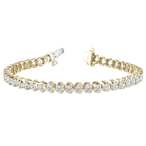 Bracelet de tennis en diamant de forme ronde élégante pour femmes en or jaune 7 pouces bijoux de mode uniques ethniques aux prix de gros - Product Image 5