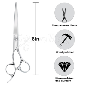 Ciseaux de barbier ergonomiques avec lames tranchantes personnalisées pour une coupe sans effort dans les salons et les salons de coiffure - Product Image 2