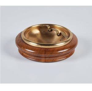 Cenicero para cigarros de metal y madera de diseño elegante, tamaño personalizado, cenicero para fumar de forma redonda a un precio asequible - Product Image 1