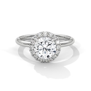 1.30ct Round Brilliant Cut Moissanite Halo <b>Solitaire</b> <b>Ring</b> 925 Sterling <b>Silver</b> Engagement Band - Product Image 2