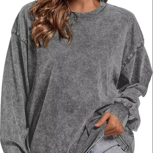 Sudadera de Mujer de Talla Grande de Alta Calidad, Estilo Deportivo de Moda, Lavado Ácido, en Venta - Product Image 1