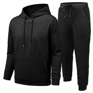 Costumes deux pièces avec logo personnalisé de qualité supérieure Survêtements unis de couleur unie Ensembles de survêtements pour hommes à capuche Ensembles de vêtements Slim Fit - Product Image 1