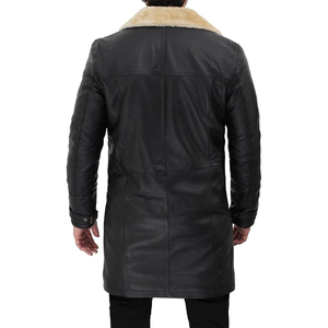 Custom Design Zipper Closure Stand Collar Plush Fur Lining Windproof Unisex Thick Warm Leather <b>Shearling</b> <b>Bomber</b> <b>Jacket</b> - Product Image 2