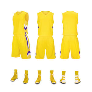 Maillot de basket-ball en tissu tricoté 100% polyester de haute qualité vêtements de basket-ball de mode à séchage rapide respirant et cousu - Product Image 3