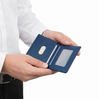 Dompet Pria Kulit Asli Desain Klasik untuk Penggunaan Sehari-hari dengan Tempat Uang Tunai dan Kartu