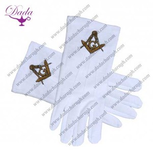 Guantes Masónicos Transpirables de Algodón con Pantalla Táctil Térmica y Símbolo S & C para Fiestas - Product Image 2