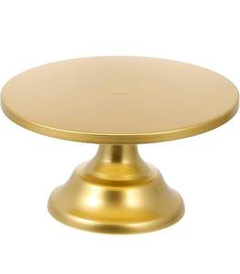 แท่นวางเค้กโลหะสีทองแบบมินิมอลพร้อมผิวด้านหรูหราแท่นวางเค้กกลมสีทองแบบเรียบง่ายสำหรับอุปกรณ์ทำขนมอบในห้องครัวที่บ้าน - Product Image 1