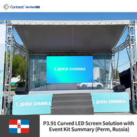 Canbest Rx P3.9 3.91Mm 6000 X4000Mm 19.68X13.1Ft Indoor Rental Gebogener LED-Videowand-Bildschirm für Event in Russland