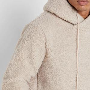 OEM Wholesale Custom Thick Pullover Fuzzy Furry <b>Sherpa</b> Fleece <b>Hoodie</b> for Men Customized Logo - Product Image 4
