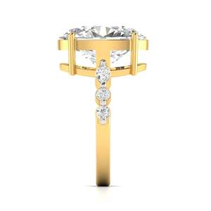Anillo de compromiso con diamante de corte ovalado de 3.80 ct, color F, claridad VS, diamante cultivado en laboratorio, en oro de 14K, para novias, bodas, fiestas de compromiso. - Product Image 6