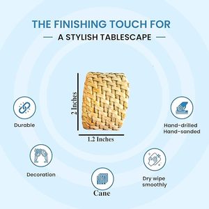 Rond de serviette de canne ronde en vrac pour la décoration de fête Table à manger rassemblements de famille de tous les jours un grand décor de table - Product Image 2