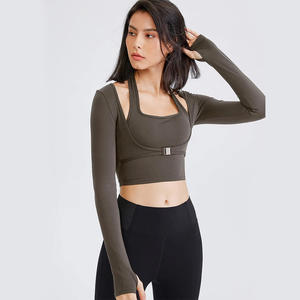 เสื้อโยคะผู้หญิงแขนยาวแบบรัดรูป ทรงปกติ กันลม พิมพ์ลาย ซักแล้วแห้งเร็ว สำหรับออกกำลังกายและฝึกซ้อมในยิม (สั่งซื้อจำนวนมาก) - Product Image 4