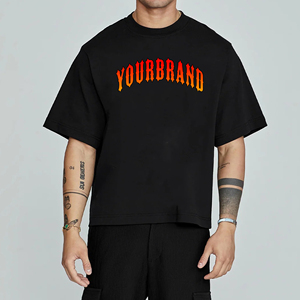 OEM verano ropa casual 100% algodón hombres camisetas personalizadas DTF impreso logotipo suelto ajuste sólido transpirable hip hop camiseta para hombres - Product Image 4