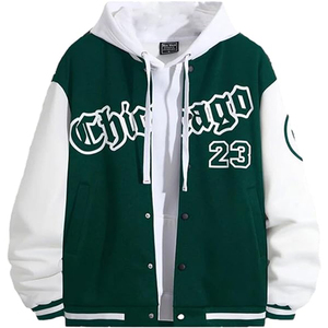 Chaqueta de bombardero con bolsillo en el pecho para hombre, ropa informal táctica Punk Hip Hop, chaquetas universitarias negras de gran tamaño - Product Image 2