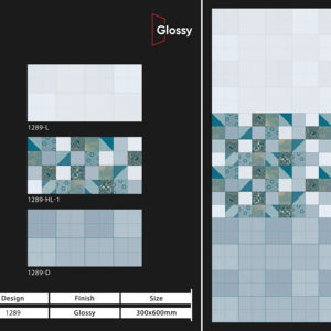 Carreaux muraux en céramique premium export 300x600mm pour salle de bain et cuisine, finition brillante, mate, effet sucre, design mural intérieur luxueux - Product Image 1