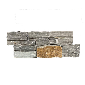 Panneaux de revêtement mural en <span class=keywords><strong>ardoise</strong></span> gris brun moderne Pierre naturelle à face fendue empilée Écologique Durable Utilisation extérieure et intérieure - Product Image 3
