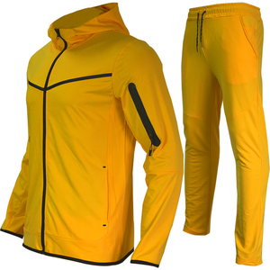 Ensemble de vêtements de sport à fermeture éclair intégrale OEM pour hommes, logo personnalisé, ensembles de jogging pour hommes, vêtements d'entraînement de gym, survêtement pour hommes - Product Image 3