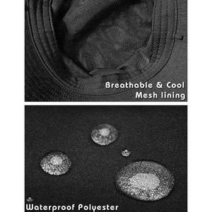 OEM diseño personalizado sombrero de cubo impermeable de algodón en blanco para mujeres y hombres con cadena sombrero de cubo de ala ancha - Product Image 5