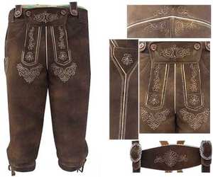 Pantalones Cortos Bávaros de Gamuza Marrón Estilo Tradicional, Lederhosen Alemán Clásico, Personalizados, de Alta Calidad, Genuinos, Bordados OEM - Product Image 3