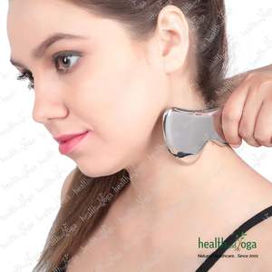 HealthAndYoga SteloLift Acero inoxidable Gua Sha B en forma de herramienta de masaje facial y corporal Manual Premium para el cuidado de la piel - Product Image 3