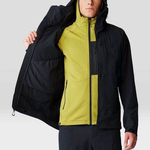 Precio bajo al por mayor de los hombres de lona de invierno chaqueta Softshell impermeable cortavientos de tela ligera de cuello alto OEM personalizable - Product Image 5