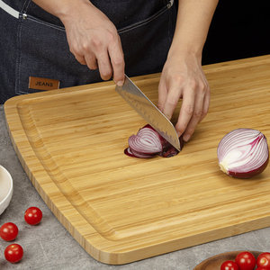 เขียงไม้ไผ่ขนาดใหญ่พิเศษ30x20นิ้วอุปกรณ์ทำอาหารที่จำเป็น - Product Image 5