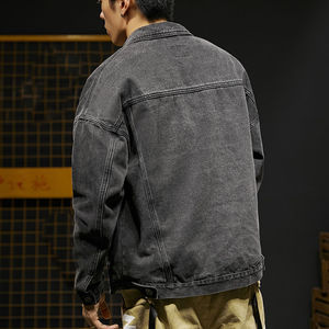 Veste en jean pour hommes avec strass coupe régulière confortable en sergé de coton personnalisée - Product Image 5