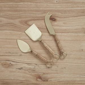 Ensemble de couteaux à fromage en métal moulé, design plume, pour hôtels et événements, finition dorée et argentée, couverts de service pour la décoration intérieure - Product Image 5