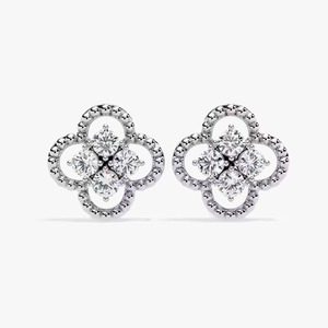Boucles d'oreilles personnalisées en or rose avec diamant pour anniversaire, cadeau de fiançailles, fête et occasion de mariage Boucles d'oreilles en diamant - Product Image 5