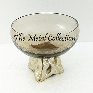 Awesome Bowl With Stand for Kitchen Ware <b>Dining</b> <b>Table</b> Decorative <b>Round</b> Shape Metal & <b>Glass</b> Dinnerware Bowl Dry Fruit Dates Bowls - Product Image 3