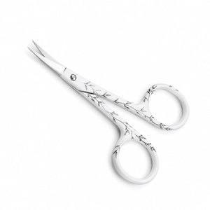 Ciseaux à sourcils en acier inoxydable de qualité supérieure, lame droite et aiguisée, manche en plastique, outil de toilettage pour droitiers - Product Image 3