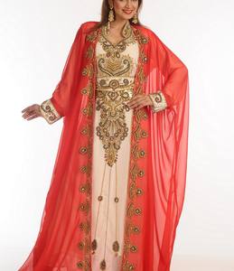 Multicolor Zari Work Georgette Kaftan Ropa de fiesta de estilo islámico transpirable con piedras y cuentas Suministro ODM - Product Image 2