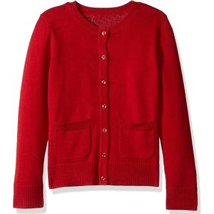 Fabricantes de prendas de punto Logotipos personalizados Mezcla de lana informal roja Cárdigan de punto para mujer Suéter Cárdigan de manga larga de punto para mujer - Product Image 1