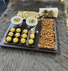 Bandeja para servir aperitivos de Venta caliente Bandeja para servir aperitivos de madera multiusos con cuenco del exportador indio - Product Image 3