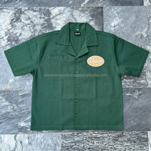 เสื้อเชิ้ตสีเขียวทรงปกติพิมพ์ลายตามสั่ง ชุดสูทสองชิ้นผ้าฝ้ายเนื้อหนาสำหรับผู้ชาย แขนยาว ผ้าทวิลยืดหยุ่น ระบายอากาศได้ดี สไตล์สตรีทแวร์ - Product Image 2