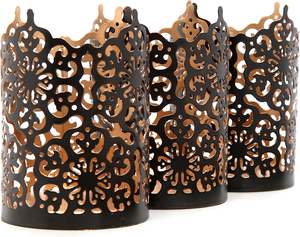 Portavelas de tamaño personalizado de Metal negro de lujo con tapa, iluminación votiva de vidrio para Decoración de mesa de boda para el hogar - Product Image 5