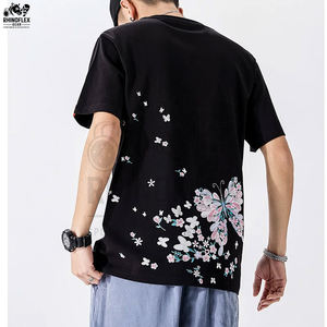 Camisetas de Hombre Casuales de Alta Calidad, Sólidas, Bordadas, Transpirables, de Lona, con Cuello Redondo, en Venta - Product Image 4