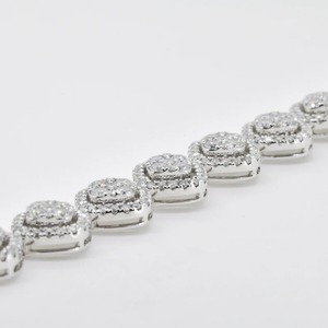 Pulsera de diamantes Moissanite Pulsera de tenis de racimo de diamantes Hermosa pulsera de plata esterlina - Product Image 4