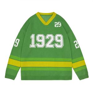 Pull en jacquard pour hommes, tricots, hiver, pull à col rond, en coton, tricoté, de créateur, avec LOGO personnalisé OEM et ODM personnalisés - Product Image 4