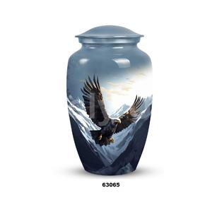 Urna Funeraria Decorativa Grande para Cenizas Humanas, con Diseño de Águila en Vuelo, para Hombre y Mujer, con Bolsa de Terciopelo Gratis - Product Image 1
