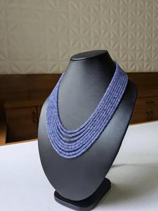 Collar de cuentas de piedras preciosas de tanzanita de 8 capas, collar de piedra Natural de calidad superior Rondelle facetado - Product Image 6